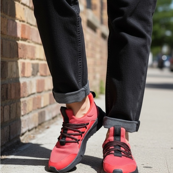 adidas Red and Black Women's Sneakers - Picture 2 of 10